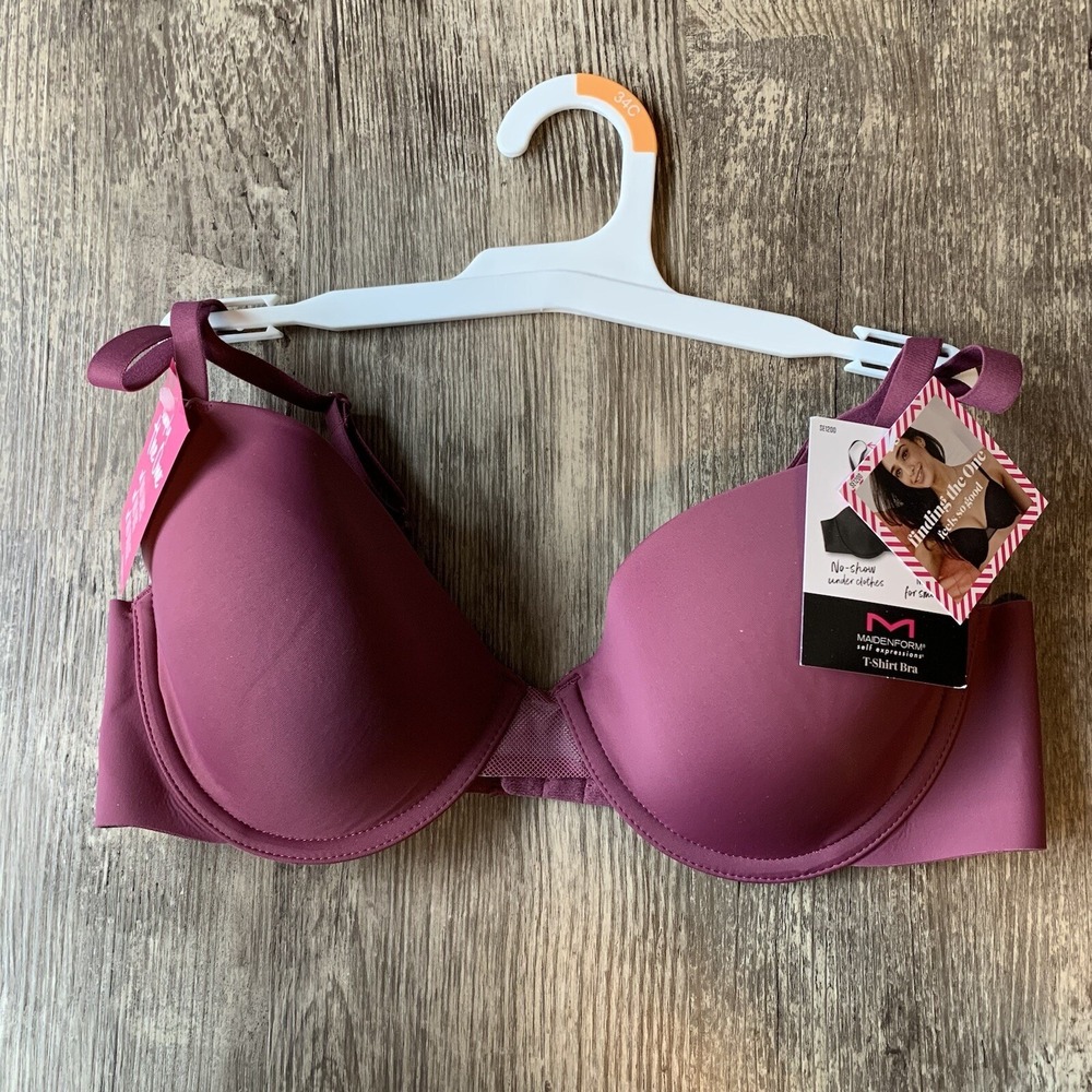NWT Maidenform Simply The One T-Shirt Bra Size 34C Purple Self Expressions